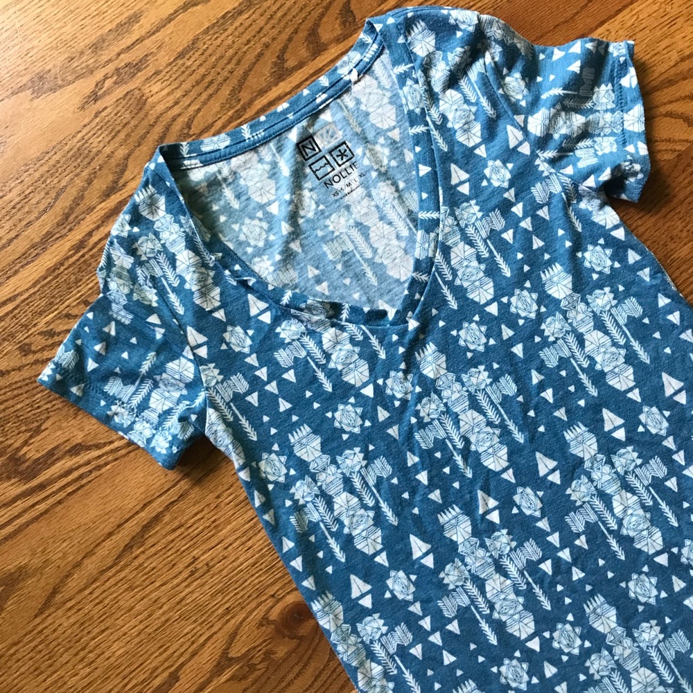 Blue Print V Neck Tee